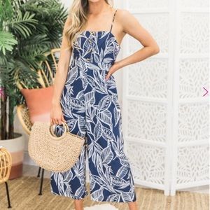 Navy Printed Jumpsuit